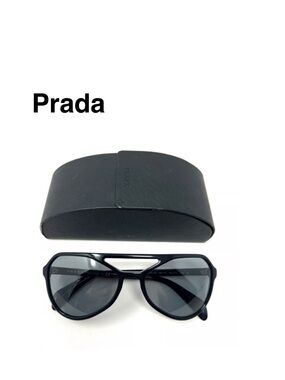 Prada PR22RS 1AB3C2 58 Aviator Black Sunglasses Unisex ⭐️⭐️⭐️⭐️